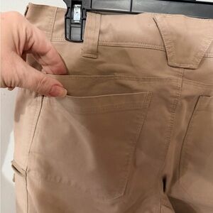 LAPG Women's Tan Boot Cut Pants Zipper Pockets Cargo Y2K